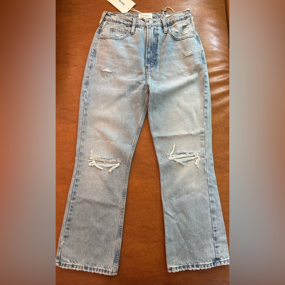 FRAME Le High n Tight Cropped Distressed Bootcut Jeans NWT Size 25 | $448 Retail - Picture 4 of 9